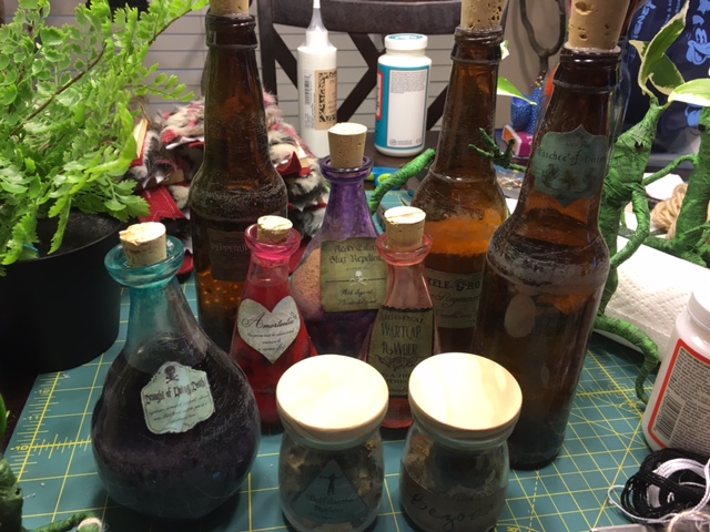 Potion Bottles Finished and Ready for the Party! Photo Credit: J.H. Winter
